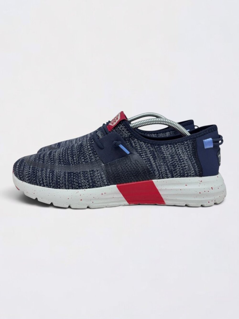 Hey Dude Sirocco Sport Mode Sneakers Mens Size 11 Navy Blue Grey Slip On Comfort